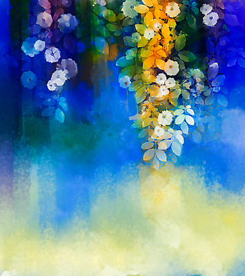 JPG 해외이미지 꽃 백그라운드 일러스트 수채화 미술 사람없음 파란색 그림 손그림 해외202004 해외일러스트 식물 컬러 문화예술 파일형식 이미지허브