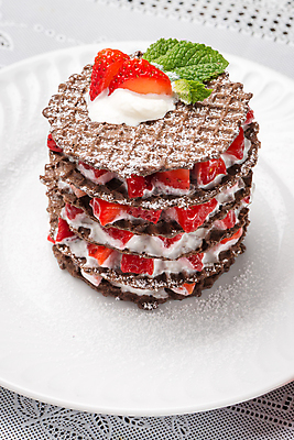 포토 JPG 해외이미지 접시 딸기 실내 사람없음 쌓기 민트 와플 해외202004 해외포토 식기 과일 모션 디저트 내부 허브 파일형식 이미지허브