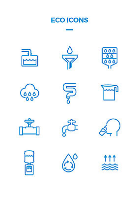 아이콘 사람없음 세트 자연보호 물방울 라인아이콘 수도꼭지 에코 웹아이콘 물절약 정수기 정화 2D아이콘 AI파일 자연 환경 절약 보호 파일형식 벡터