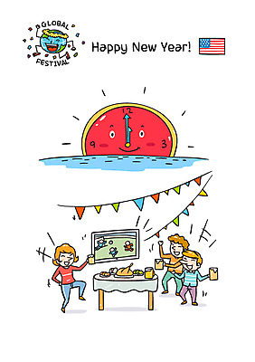 서양인 여자 남자 시계 일러스트 새해 맥주 성인 세명 태양 일출 축제 축구 미국 성조기 해피뉴이어 칠면조 국내일러스트 AI파일 자연요소 외국인 북아메리카 조류 주류 사람 구기 노을 새해인사 국기 파일형식 벡터