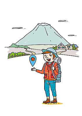 남자 여행 일러스트 산 한명 배낭여행 국내일러스트 AI파일 1 사람 파일형식 벡터