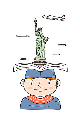남자 일러스트 학사모 비행기 한명 책 미국 자유의여신상 유학 국내일러스트 AI파일 모자_잡화 1 교육 북아메리카 졸업 항공교통 대중교통 사람 세계문화유산 파일형식 벡터