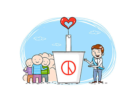 남자 일러스트 촛불 여러명 하트 투표 선거 기표문양 유권자 국내일러스트 AI파일 모양 문양 다수 초 사람 민주주의 파일형식 벡터