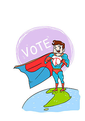 남자 지구 일러스트 한명 투표 선거 슈퍼맨 기표문양 유권자 국내일러스트 AI파일 1 문양 사람 민주주의 영웅 파일형식 벡터