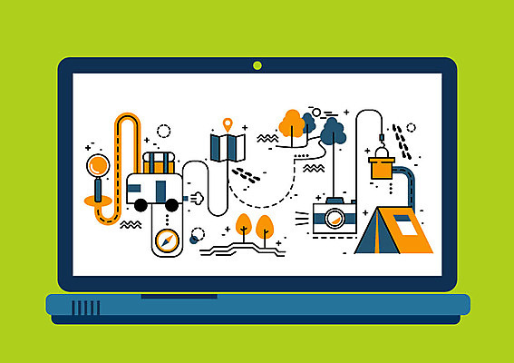 나무 지도 일러스트 돋보기 텐트 사람없음 노트북 카메라 나침반 양동이 캠핑카 국내일러스트 AI파일 식물 자동차 캠핑도구 전자제품 파일형식 벡터