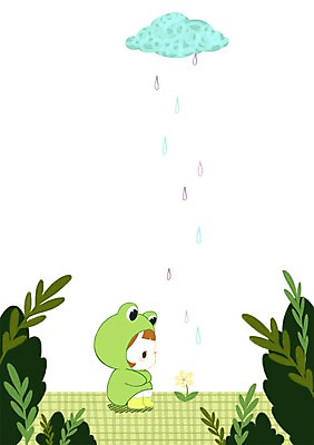 전신 PSD 구름 응시 여자 꽃 어린이 일러스트 나뭇잎 프레임 개구리 한명 앉기 소녀 새싹 봄 비 프레임일러스트 국내일러스트 자연요소 식물 1 시선 계절 잎 모션 날씨 양서류 사람 파일형식