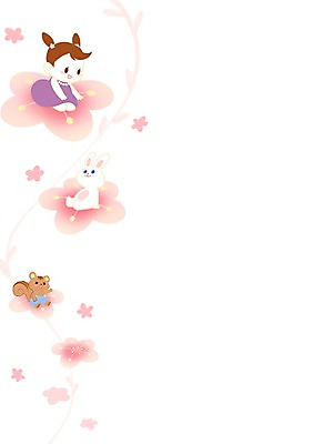 전신 PSD 여자 꽃 어린이 두마리 일러스트 프레임 한명 소녀 봄 토끼 다람쥐 프레임일러스트 국내일러스트 식물 1 계절 2 포유류 사람 반려동물 설치류 파일형식