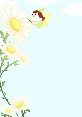 전신 PSD 여자 꽃 어린이 일러스트 프레임 요정 한명 소녀 봄 데이지 프레임일러스트 국내일러스트 식물 1 계절 사람 파일형식