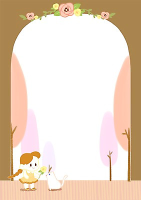 전신 PSD 나무 한마리 여자 꽃 어린이 일러스트 프레임 선물 한명 소녀 고양이 봄 프레임일러스트 국내일러스트 식물 1 계절 포유류 사람 반려동물 파일형식