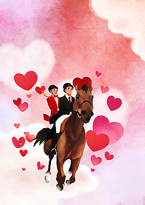 전신 PSD 커플 여자 남자 일러스트 앉기 성인 두명 하트 말_동물 승마 승차 즐거움 승마복 국내일러스트 모양 감정 스포츠 포유류 관계 모션 사람 파일형식