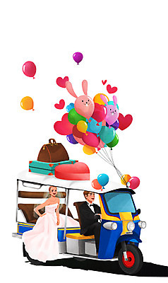 PSD 부부 커플 드레스 여자 남자 신부 웨딩드레스 신랑 일러스트 신혼부부 정장 턱시도 상반신 성인 두명 신혼여행 오토바이 짐 하트 토끼 하트풍선 풍선 국내일러스트 모양 옷 결혼 포유류 관계 사람 반려동물 바이크 신혼 파일형식