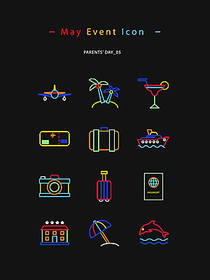 아이콘 여행 호텔 가족여행 비행기 사람없음 컬러풀 야자수 카메라 캐리어 여행가방 파라솔 티켓 유람선 크루즈 어버이날 라인아이콘 돌고래 칵테일잔 여권 웹아이콘 가정의달 효도관광 네온아트 2D아이콘 AI파일 나무 기념일 컬러 배_교통 술잔 가방 포유류 항공교통 숙소 대중교통 전자제품 수중동물 5월 네온 파일형식 벡터