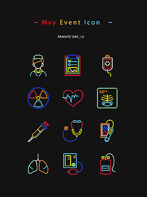 아이콘 여자 청진기 엑스레이 주사기 한명 컬러풀 간호사 혈액 허파 어버이날 링거 라인아이콘 웹아이콘 가정의달 혈압계 건강검진 방사선 서류판 심전도 초음파검사 네온아트 2D아이콘 AI파일 1 기념일 컬러 의학 의료기기 사람 사무용품 의료진 호흡기관 5월 검사_조사 네온 혈압 파일형식 벡터