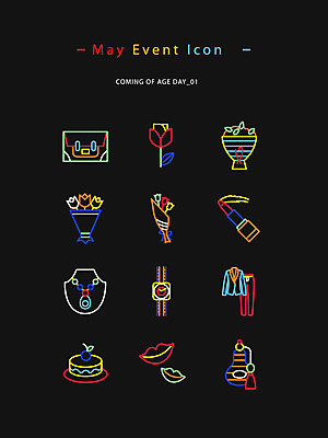 아이콘 꽃 시계 꽃다발 가방 목걸이 키스 정장 사람없음 컬러풀 케이크 립스틱 라인아이콘 향수 웹아이콘 가정의달 성년의날 네온아트 2D아이콘 AI파일 식물 잡화 옷 기념일 컬러 장신구 디저트 화장품 5월 애정표현 네온 파일형식 벡터