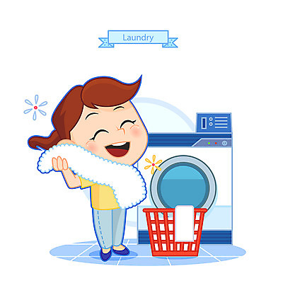 전신 여자 일러스트 한명 서기 웃음 사람 성인 청결 세탁기 건조기 빨랫감 세탁소 국내일러스트 AI파일 1 모션 표정 기계 가전제품 위생 빨래 파일형식 벡터