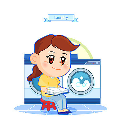 전신 여자 일러스트 한명 들기 사람 앉기 성인 책 독서 청결 기다림 세탁기 세탁소 국내일러스트 AI파일 1 모션 가전제품 위생 파일형식 벡터