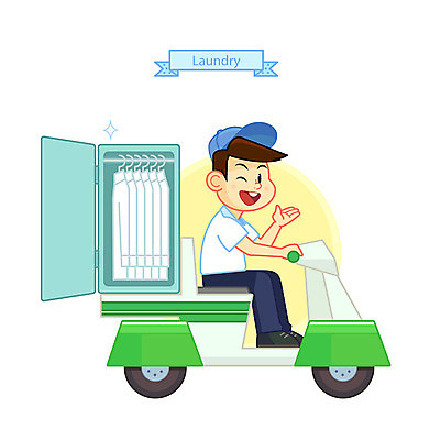 전신 남자 와이셔츠 일러스트 한명 웃음 사람 앉기 성인 청결 오토바이 배송 빨랫감 세탁소 국내일러스트 AI파일 1 셔츠 모션 표정 바이크 위생 빨래 파일형식 벡터