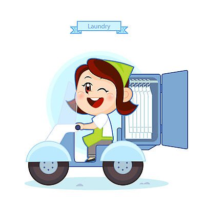 전신 여자 와이셔츠 일러스트 한명 웃음 사람 앉기 성인 청결 오토바이 배송 빨랫감 세탁소 국내일러스트 AI파일 1 셔츠 모션 표정 바이크 위생 빨래 파일형식 벡터