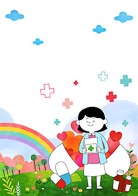 전신 PSD 나무 구름 여자 무지개 일러스트 의학 나뭇잎 병원 한명 서기 웃음 들기 성인 알약 약 하트 약병 언덕 약봉지 약사 국내일러스트 자연요소 모양 식물 1 잎 모션 표정 사람 병_담는 파일형식