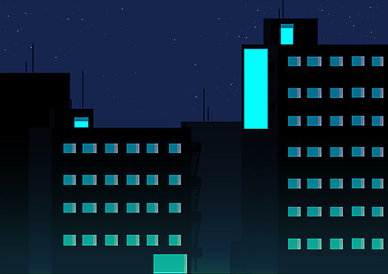 PSD 하늘색 야경 일러스트 빌딩 사람없음 건물 도시풍경 3D 도시 국내일러스트 건축물 풍경 파란색 야간 디지털합성 파일형식 풍경_경치