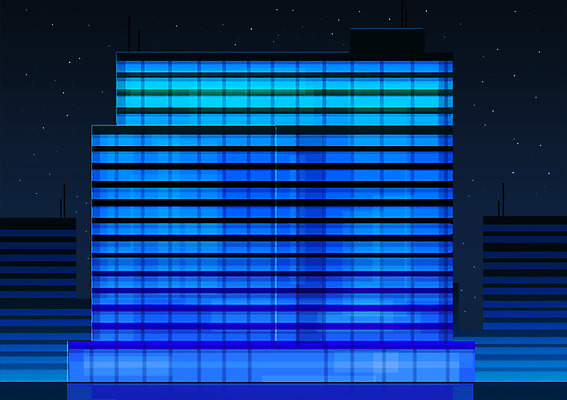 PSD 야경 일러스트 빌딩 사람없음 건물 파란색 도시풍경 도시 국내일러스트 건축물 컬러 풍경 야간 파일형식 풍경_경치