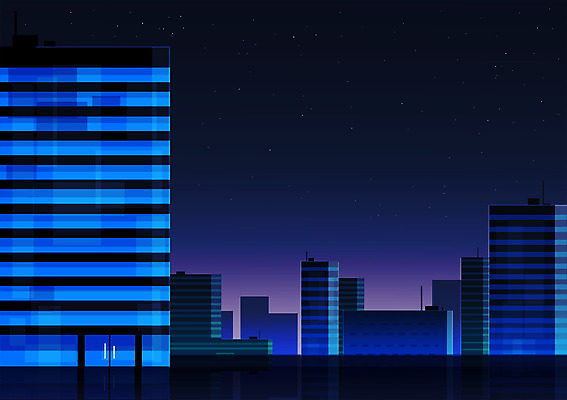 PSD 하늘색 야경 일러스트 빌딩 사람없음 건물 도시풍경 새벽 도시 국내일러스트 자연요소 건축물 풍경 파란색 야간 파일형식 풍경_경치