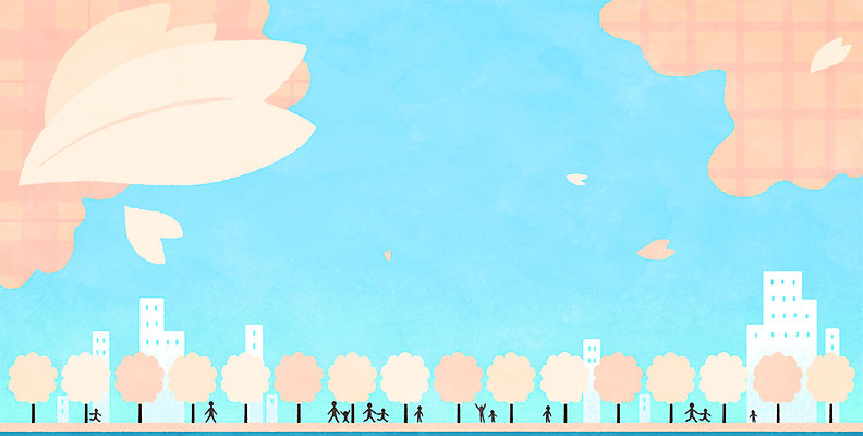 PSD 꽃잎 꽃 일러스트 사람모양 이벤트 빌딩 사람없음 축제 산책로 벚꽃 도시 강가 꽃축제 낙화 벚꽃축제 지역축제 대한민국축제 국내일러스트 모양 식물 길 건물 강 파일형식