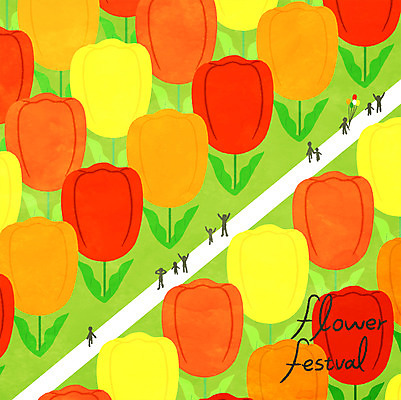 PSD 꽃 일러스트 사람모양 이벤트 사람없음 축제 산책로 튤립 큼 풍선 꽃축제 튤립축제 국내일러스트 모양 식물 길 크기 파일형식