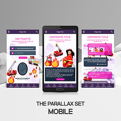 PSD 어린이교육 교육 남자 어린이 웹템플릿 불 모바일 세명 스마트폰 한국인 소방관 소방 모바일템플릿 모바일웹 소방차 소화기 패럴렉스 이미지템플릿 자연요소 템플릿 자동차 사람 동양인 핸드폰 스마트기기 안전장비 구조원 파일형식