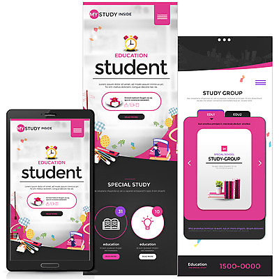 PSD 템플릿 교육 분홍색 웹템플릿 모바일 선물 사람없음 책 스마트폰 필기구 자명종 모바일템플릿 모바일웹 이미지템플릿 시계 컬러 문구용품 핸드폰 스마트기기 알람 파일형식