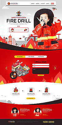 PSD 템플릿 어린이교육 남자 어린이 웹템플릿 불 빨간색 세명 홈페이지 홈페이지시안 한국인 체험학습 소방관 직업체험 119 무전 소방서 랜딩페이지 이미지템플릿 자연요소 교육 컬러 통신 사람 동양인 체험 구조원 소방 전화번호 파일형식