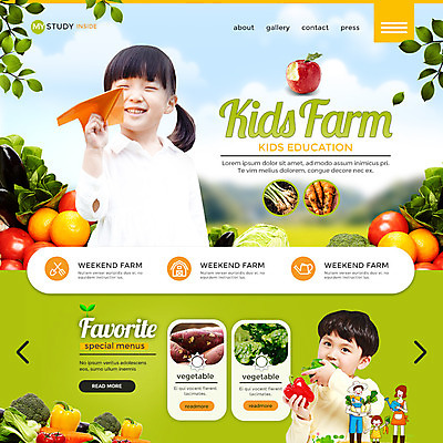 PSD 템플릿 여자 어린이교육 남자 어린이 웹템플릿 채소 과일 이벤트페이지 소녀 이벤트 소년 여러명 성인 한국인 신선 종이비행기 유기농 농장체험 주말농장 이미지템플릿 웰빙 교육 다수 사람 동양인 농장 체험학습 종이접기 페이지 파일형식