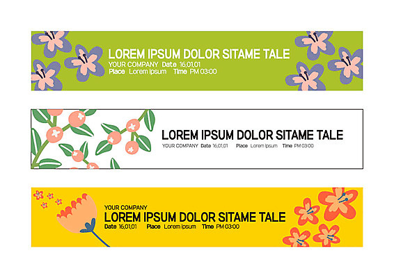 템플릿 배너 배너템플릿 가로배너 꽃무늬 사각프레임 사람없음 현수막 플라워패턴 배너세트 AI파일 꽃 무늬 패턴 프레임 가로 세트 사각형 파일형식 벡터