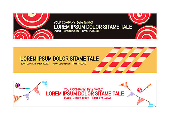 템플릿 배너 배너템플릿 가로배너 사각프레임 사람없음 컬러풀 사각형 현수막 원형 가랜드 배너세트 AI파일 도형 컬러 프레임 가로 세트 파티용품 파일형식 벡터