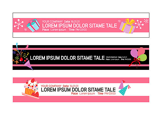 템플릿 배너 배너템플릿 가로배너 분홍색 사각프레임 폭죽 사람없음 선물상자 케이크 고깔모자 현수막 축하 생일 컵케이크 풍선 배너세트 AI파일 모자_잡화 기념일 컬러 컨셉 디저트 프레임 선물 가로 세트 상자 사각형 파일형식 벡터