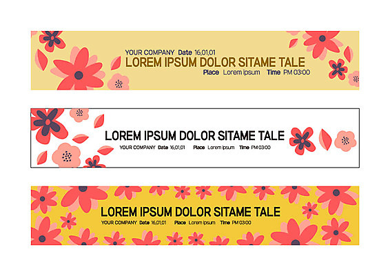 템플릿 배너 배너템플릿 가로배너 꽃무늬 사각프레임 사람없음 현수막 플라워패턴 배너세트 AI파일 꽃 무늬 패턴 프레임 가로 세트 사각형 파일형식 벡터