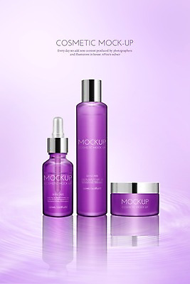 PSD 편집이미지 사람없음 뷰티 3D 보라색 화장품 용기 디지털합성 스킨 로션 스킨케어 보습크림 에센스 목업 편집3D 그릇 컬러 파일형식