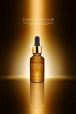 PSD 편집이미지 사람없음 뷰티 갈색 3D 화장품 용기 디지털합성 스킨 스킨케어 앰플 목업 편집3D 그릇 컬러 파일형식