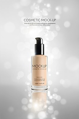 PSD 편집이미지 사람없음 뷰티 3D 화장품 용기 디지털합성 보케 파운데이션 목업 편집3D 그릇 파일형식