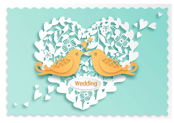 커플 꽃 한쌍 결혼 두마리 일러스트 조류 사람없음 하트 페이퍼아트 국내일러스트 AI파일 모양 식물 동물 2 관계 이벤트 파일형식 벡터