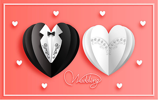 드레스 신부 웨딩드레스 신랑 결혼 일러스트 정장 사람없음 하트 페이퍼아트 보석 국내일러스트 AI파일 모양 옷 이벤트 광석 파일형식 벡터