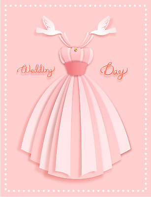 분홍색 웨딩드레스 결혼 두마리 일러스트 조류 사람없음 페이퍼아트 보석 비둘기 국내일러스트 AI파일 동물 드레스 컬러 2 이벤트 광석 파일형식 벡터