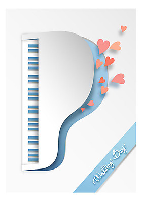 악기 결혼 일러스트 사람없음 하트 건반 피아노 페이퍼아트 심플 축가 국내일러스트 AI파일 모양 음악 노래 이벤트 건반악기 파일형식 벡터