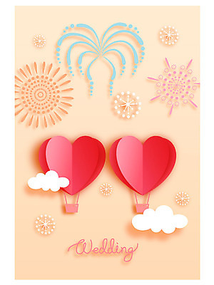 구름 행복 한쌍 결혼 일러스트 불꽃놀이 사람없음 기구 하트 축복 페이퍼아트 국내일러스트 AI파일 자연요소 모양 감정 컨셉 놀이 이벤트 파일형식 벡터