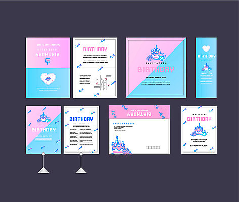 템플릿 배너템플릿 분홍색 하늘색 이벤트 사람없음 세트 현수막 하트 축하 생일 생일케이크 전단 엽서 초대장 축하카드 약도 생일카드 소봉투 행사세트 행사템플릿 AI파일 모양 배너 기념일 컬러 컨셉 지도 편지봉투 카드_감사 파란색 케이크 편지 홍보물 파일형식 벡터