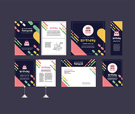 템플릿 배너템플릿 이벤트 사람없음 세트 현수막 축하 생일 생일케이크 전단 엽서 초대장 축하카드 약도 생일카드 소봉투 행사세트 행사템플릿 AI파일 배너 기념일 컨셉 지도 편지봉투 카드_감사 케이크 편지 홍보물 파일형식 벡터