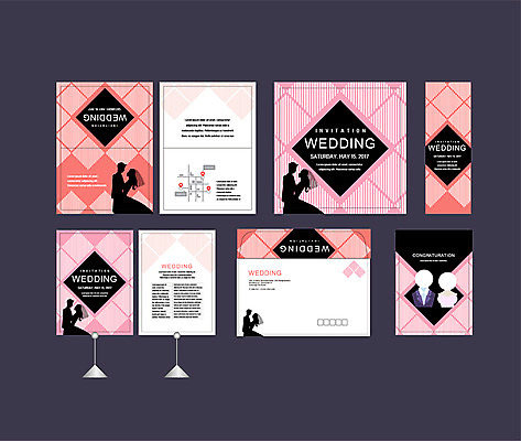 템플릿 배너템플릿 여자 남자 실루엣 결혼 이벤트 세트 현수막 전단 청첩장 엽서 초대장 약도 소봉투 행사세트 행사템플릿 AI파일 배너 지도 편지봉투 카드_감사 촬영기법 사람 편지 홍보물 파일형식 벡터