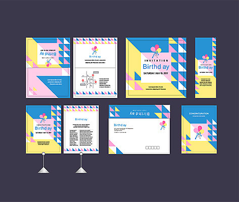 템플릿 배너템플릿 이벤트 사람없음 세트 현수막 축하 생일 삼각형 전단 엽서 초대장 축하카드 풍선 약도 생일카드 소봉투 행사세트 행사템플릿 AI파일 도형 배너 기념일 컨셉 지도 편지봉투 카드_감사 편지 홍보물 파일형식 벡터