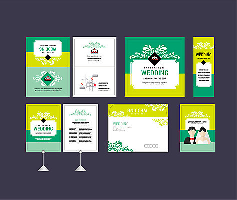 템플릿 배너템플릿 여자 남자 결혼 이벤트 초록색 세트 케이크 현수막 전단 청첩장 엽서 초대장 약도 당초문 소봉투 행사세트 행사템플릿 AI파일 문양 배너 컬러 지도 디저트 편지봉투 카드_감사 사람 편지 홍보물 파일형식 벡터
