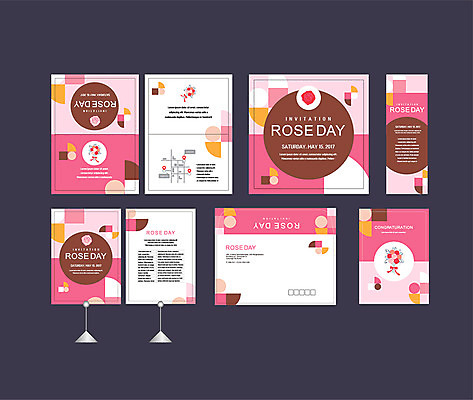 템플릿 배너템플릿 분홍색 꽃다발 이벤트 사람없음 세트 장미 현수막 원형 전단 엽서 초대장 약도 로즈데이 소봉투 행사세트 행사템플릿 AI파일 도형 배너 꽃 컬러 지도 데이이벤트 편지봉투 카드_감사 편지 홍보물 파일형식 벡터